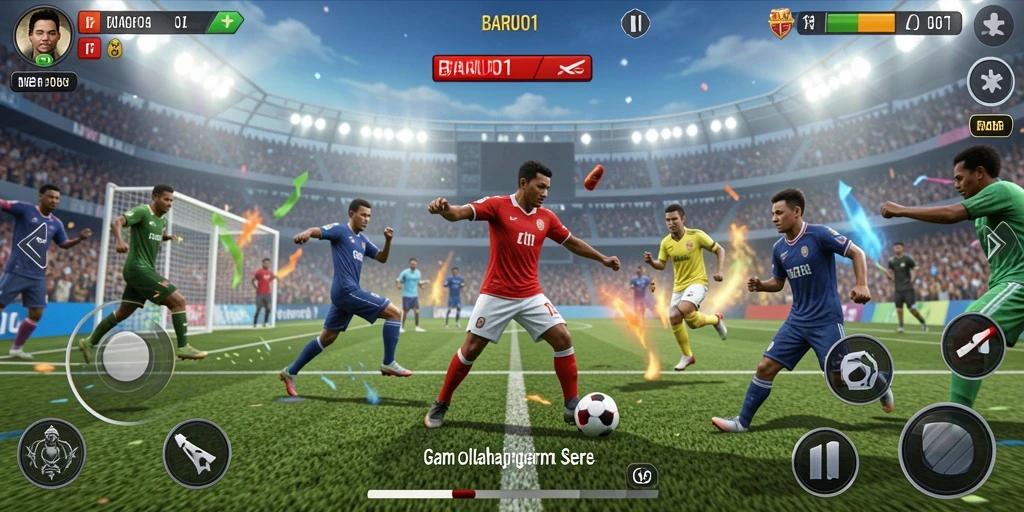 Tampilan gameplay seru dari BARU01 yang menampilkan aksi olahraga nyata.