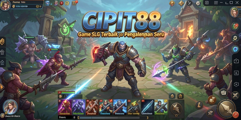 Screenshot utama CIPIT88 menunjukkan pertempuran epik para pahlawan dalam permainan SLG.