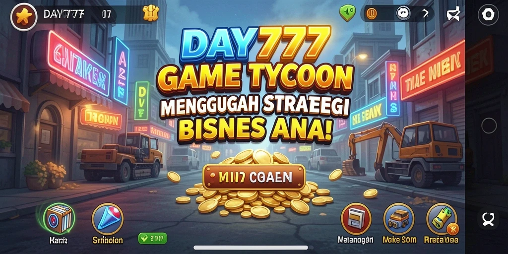 Gameplay seru DAY777 menampilkan pengalaman manajemen bisnis Tycoon.