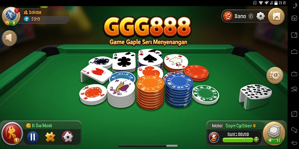 Screenshot GGG888 menampilkan gameplay seru Gaple dengan teman-teman.