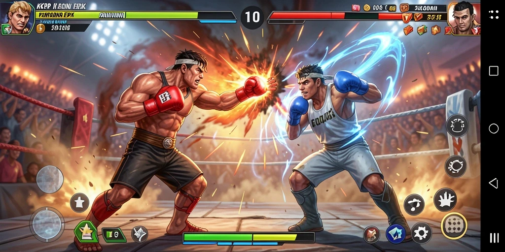 Tampilan gameplay KKRP yang mendebarkan di arena pertarungan.