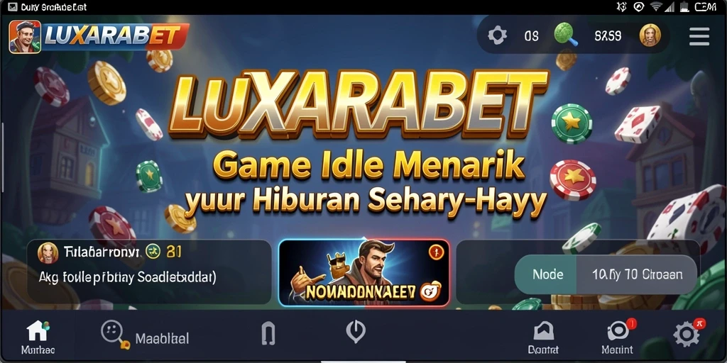 Tampilan gameplay Idle LUXARABET yang menarik dan cerah.