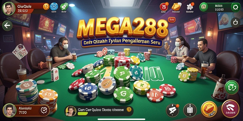 Tampilan utama MEGA288 menunjukkan gameplay seru QiuQiu.
