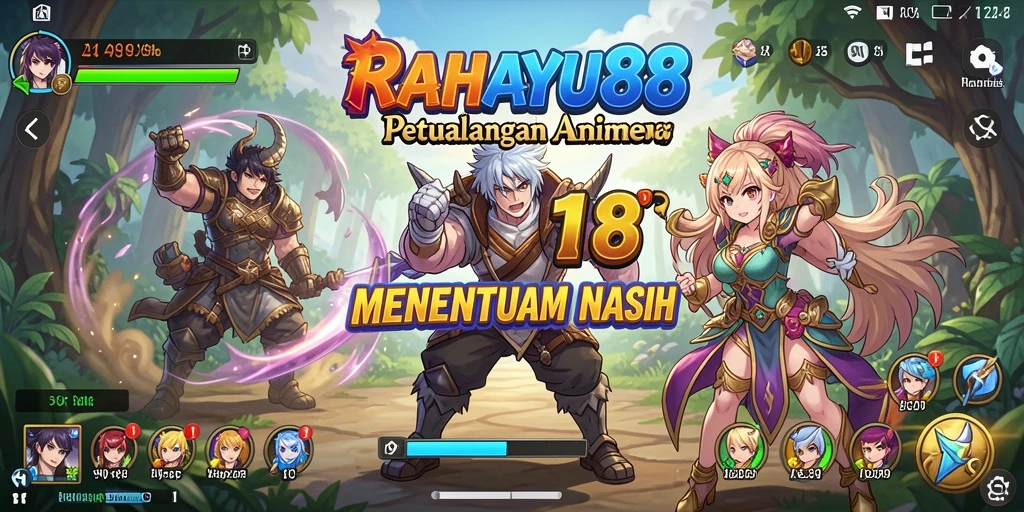 Tangkapan layar gameplay RAHAYU88 yang menampilkan aksi seru karakter Anime.