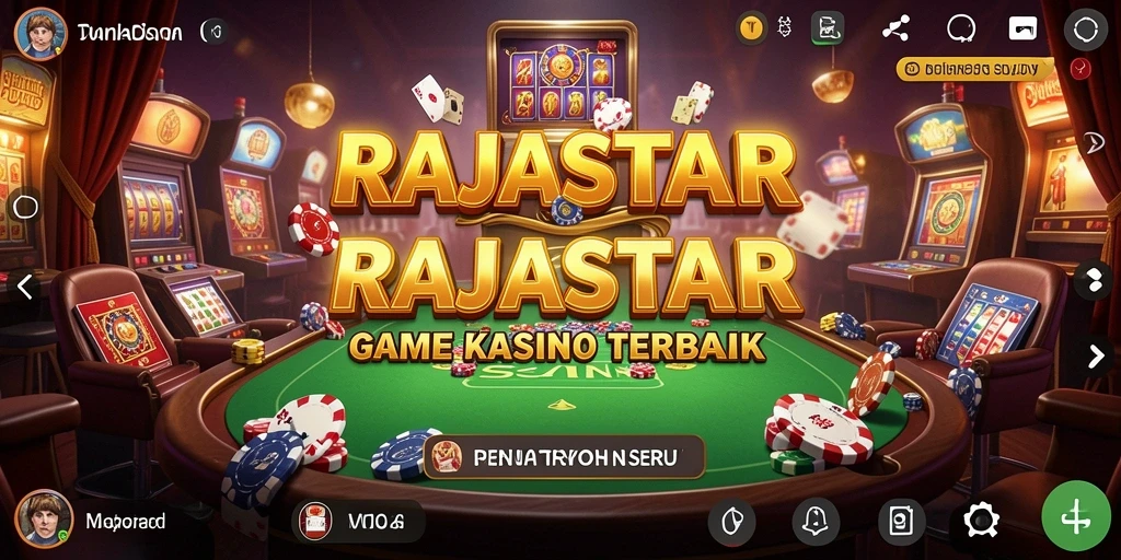 Tampilan menarik dari gameplay RAJASTAR di kasino online.