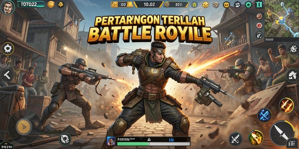 Tampilan gameplay seru dalam TOTO22 dengan pertarungan intens di arena.