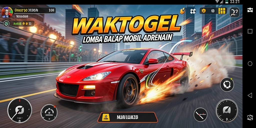 Gameplay Racing yang mendebarkan di WAKTOGEL, penuh aksi dan kecepatan.