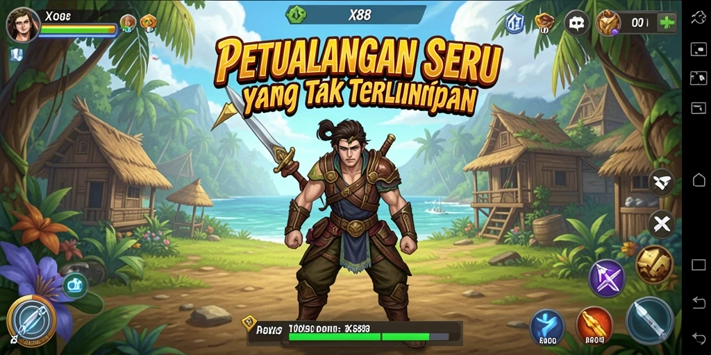 Tampilan dinamis gameplay X88 dalam petualangan yang menegangkan.