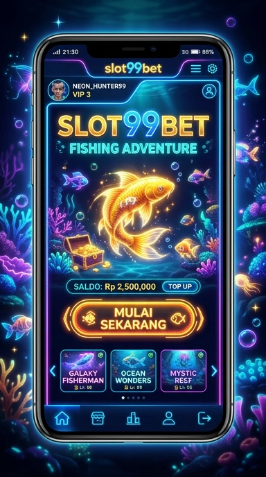 Tampilan utama aplikasi slot99bet dengan antarmuka yang mudah dipahami.